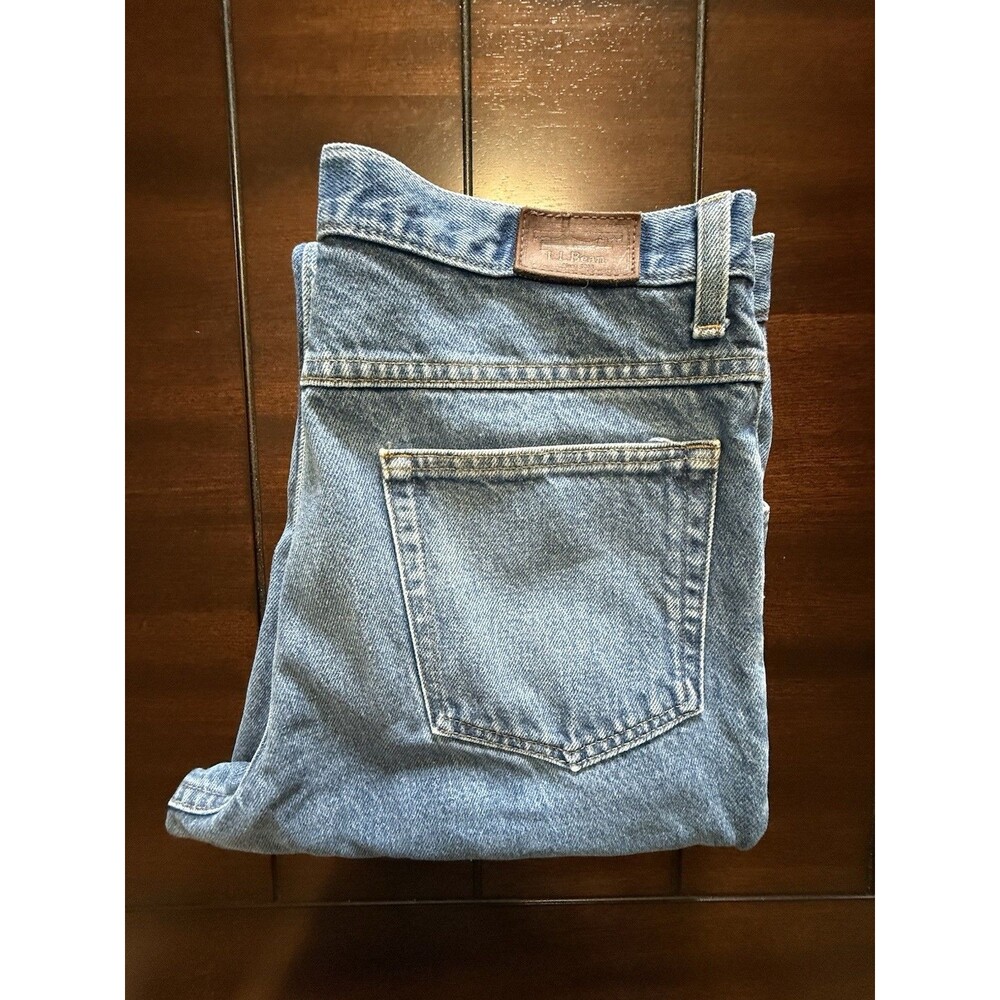 🔥32x29 Mens Jeans Classic Fits 32x27.5 Straight Blue Denim 100% Cotton LL Bean - Picture 10 of 10